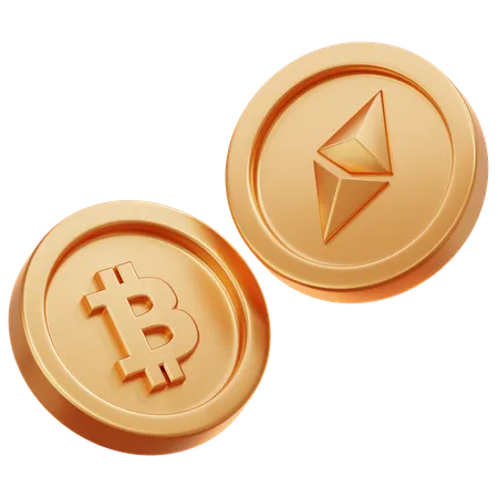 Moedas criptográficas  3D Icon