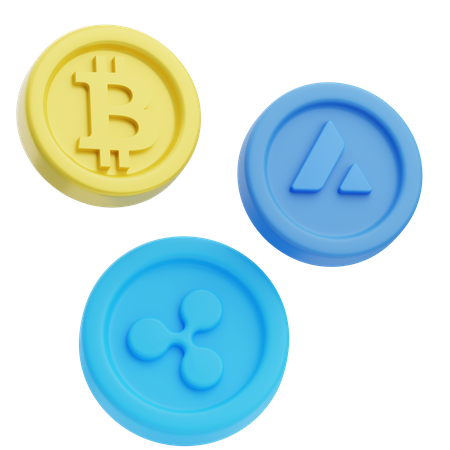 Moedas criptográficas  3D Icon