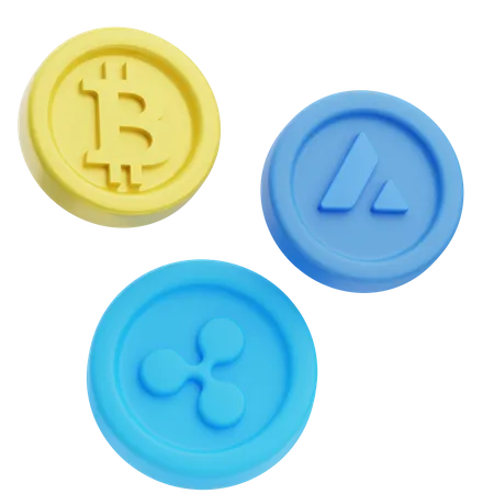 Moedas criptográficas  3D Icon