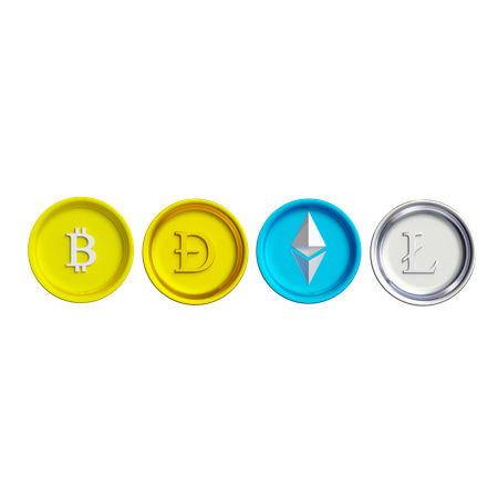 Moedas criptográficas  3D Icon