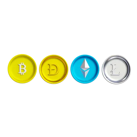 Moedas criptográficas  3D Icon