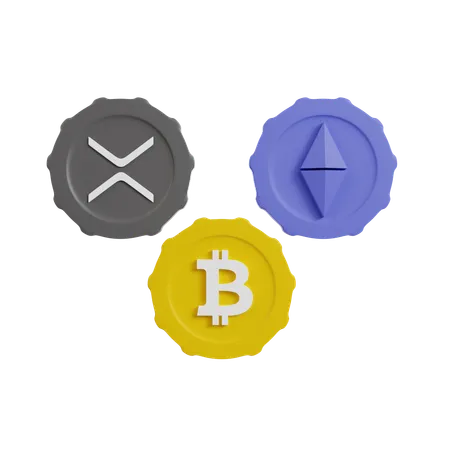 Moneda criptográfica  3D Icon