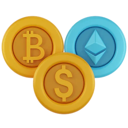 Moneda criptográfica  3D Icon