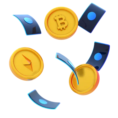 Moneda criptográfica  3D Icon