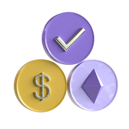 Criptomoneda aceptada  3D Icon