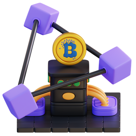 Cadena de bloques de criptomonedas  3D Icon