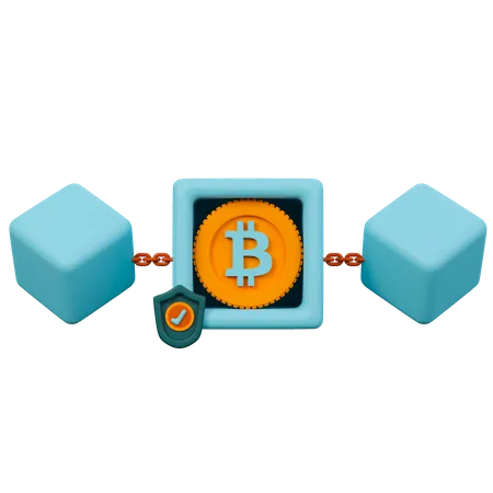 Icono 3 D De Blockchain De Criptomonedas 3D Icon