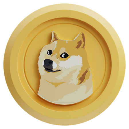 Criptomoneda Dogecoin  3D Icon