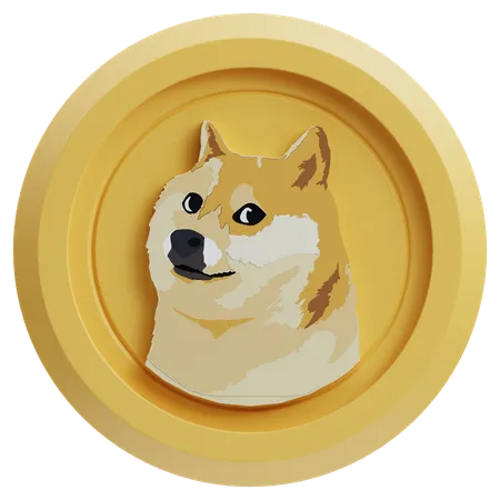 Criptomoneda Dogecoin  3D Icon