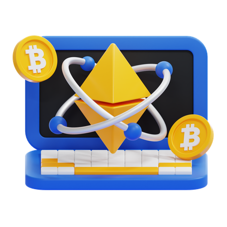 Criptomoneda en línea  3D Icon