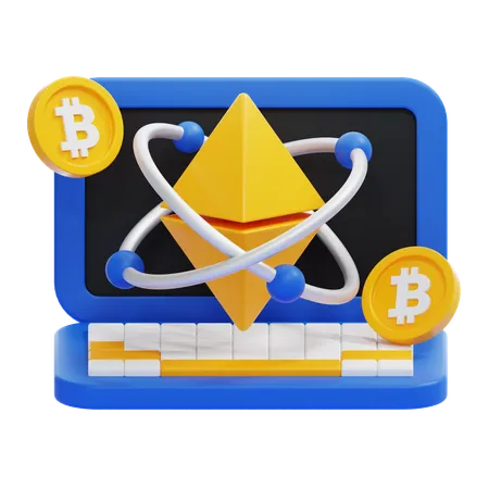 Criptomoneda en línea  3D Icon