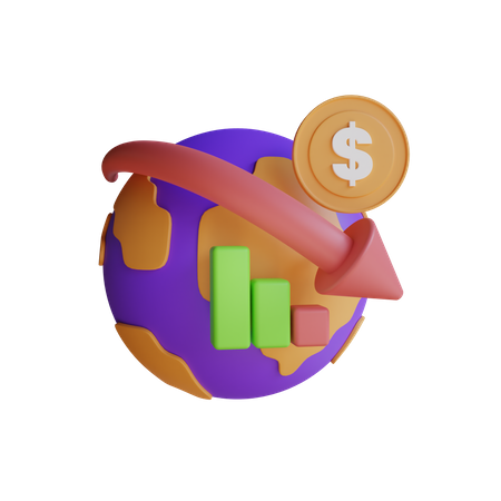 Crise économique mondiale  3D Icon