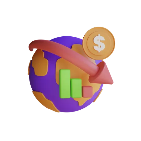 Crise économique mondiale  3D Icon