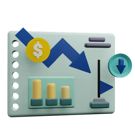 Crise financeira  3D Icon