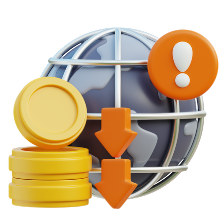 Crise financeira global  3D Icon