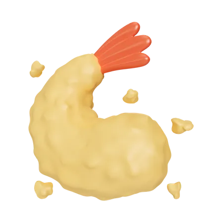 Crispy Fried Prawn  3D Icon