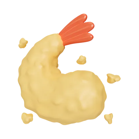 Crispy Fried Prawn 3D Icon