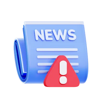 Critical News Alert  3D Icon