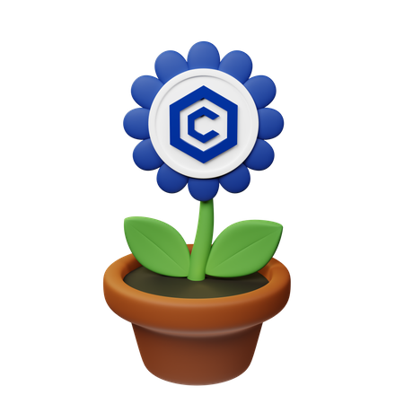 Cro Crypto Plant Pot  3D Icon