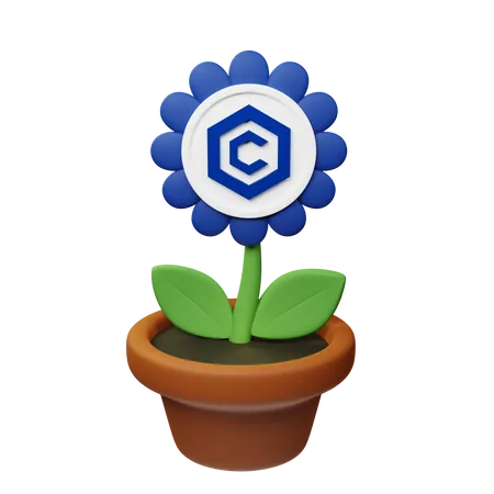 Cro Crypto Plant Pot  3D Icon