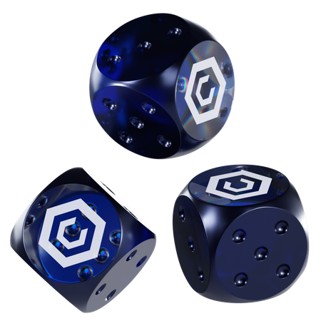 Cro Glass Dice Crypto  3D Icon