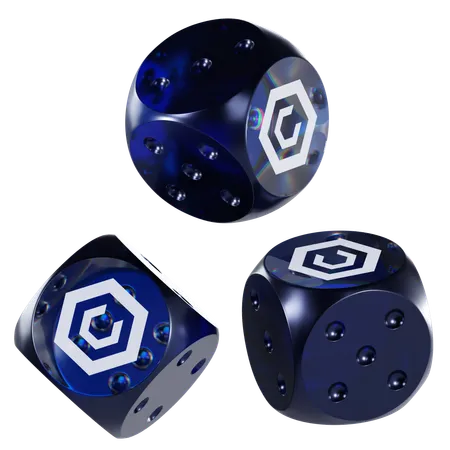 Cro Glass Dice Crypto  3D Icon