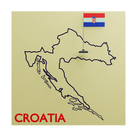 Mapa de croacia  3D Icon