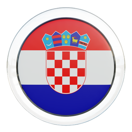 Croatia Flag Glass  3D Flag