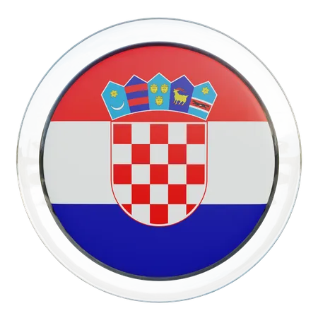 Croatia Flag Glass  3D Flag