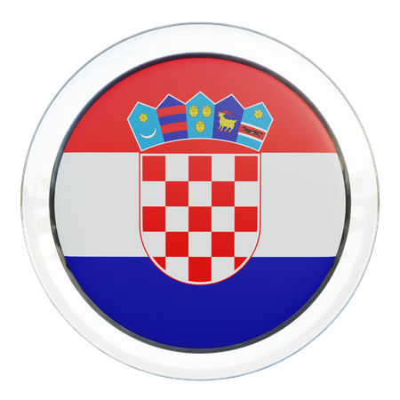 Croatia Flag Glass  3D Icon
