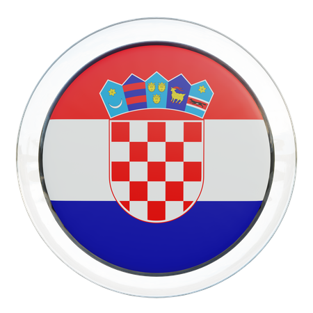 Croatia Flag Glass 3D Illustration