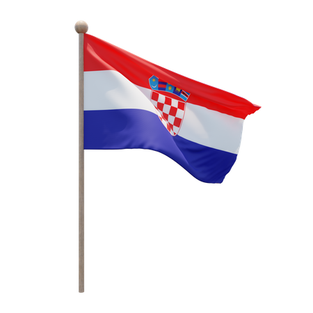 Croatia Flagpole  3D Icon