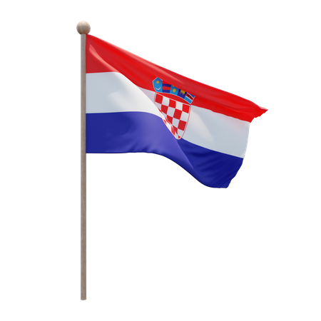 Croatia Flagpole 3D Illustration