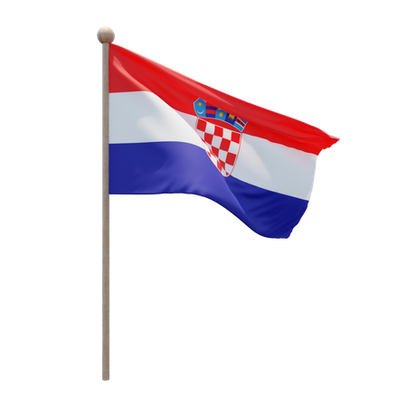 Croatia Flagpole 3D Icon