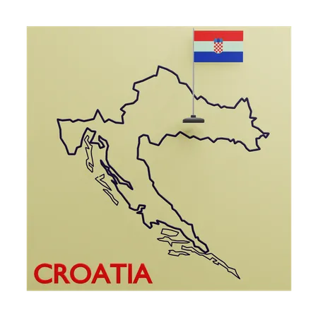 Croatia Map  3D Icon