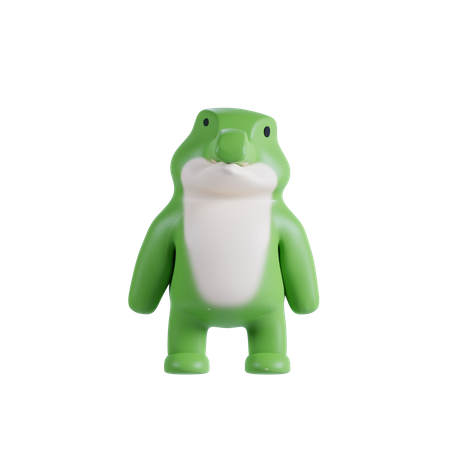 Crocodile Cute Pose  3D Illustration