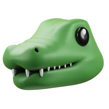 Crocodile Head Emoji  3D Icon