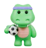 Crocodile mignon jouant au football