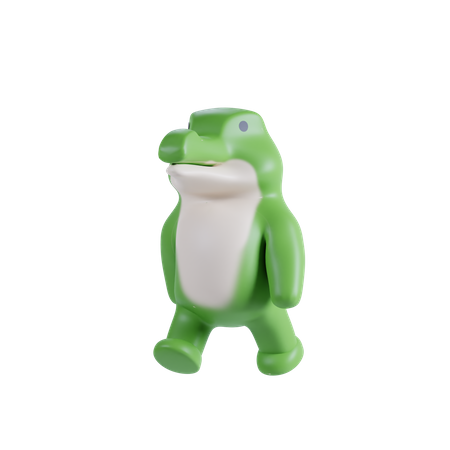 Pose mignonne de crocodile  3D Illustration