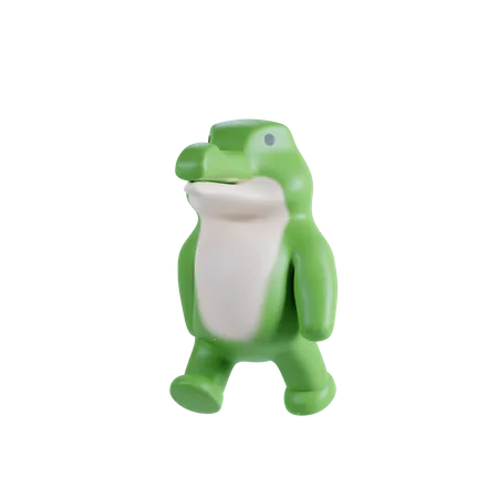 Pose mignonne de crocodile  3D Illustration