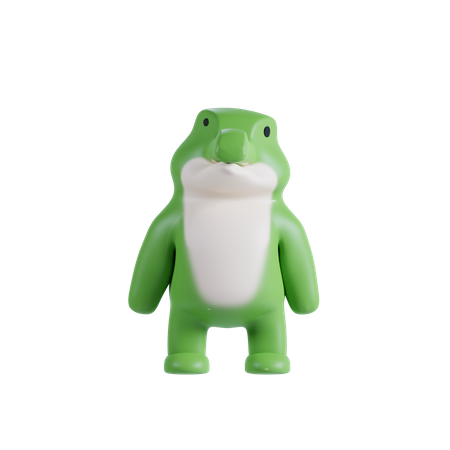 Pose mignonne de crocodile  3D Illustration