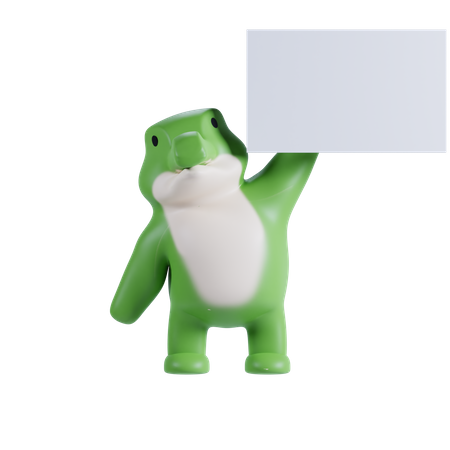 Crocodile tenant du papier blanc  3D Icon