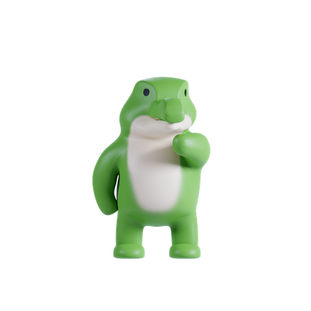 Crocodile Thinking Something  3D Illustration