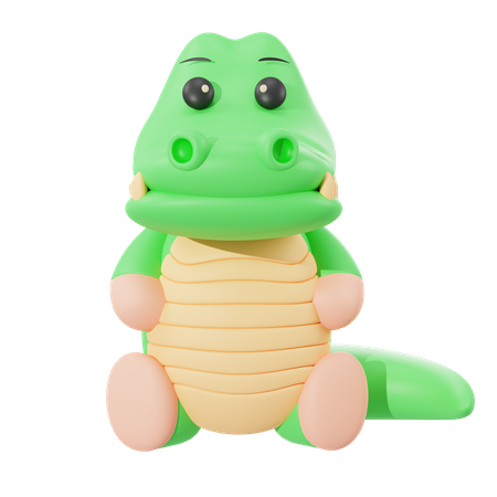 Crocodilo fofo  3D Illustration