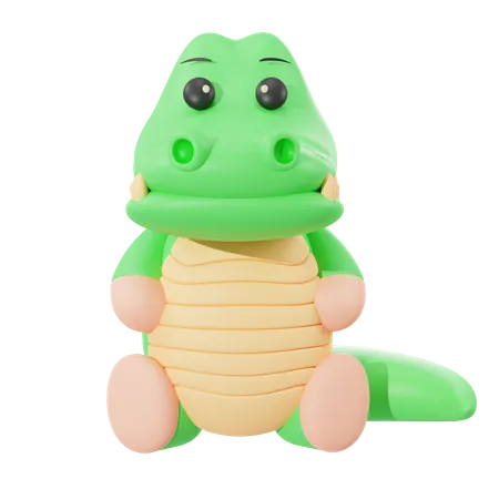 Crocodilo fofo  3D Illustration