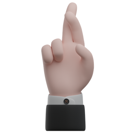 Croisons les doigts, gestes de la main  3D Icon