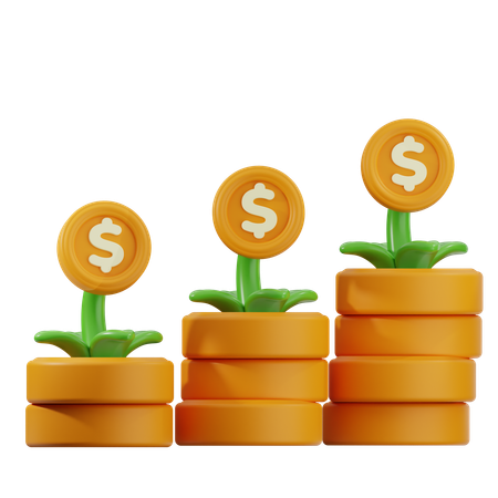 Croissance  3D Icon