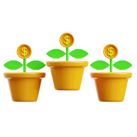 Croissance  3D Icon