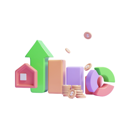 Croissance  3D Icon