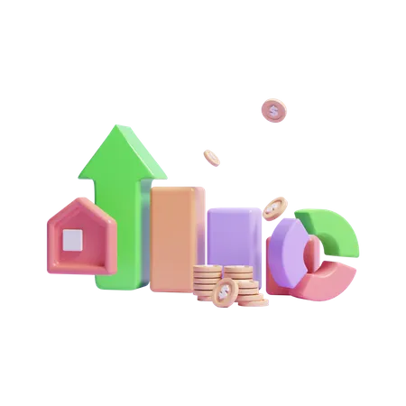 Croissance  3D Icon